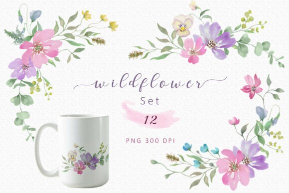 Download Watercolor Wildflower Clip Art Set - Clip art set Collection