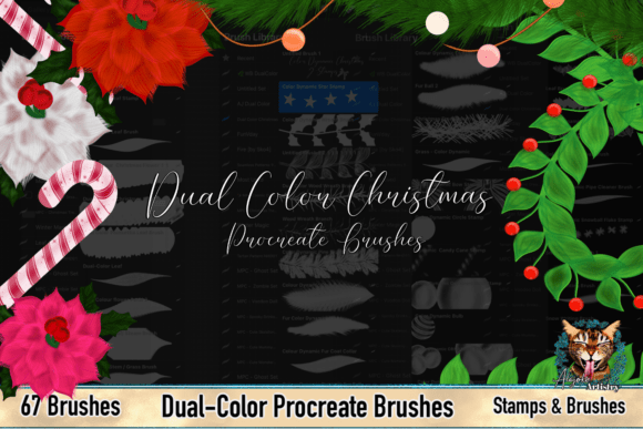 Download Dual Color Christmas Procreate Brushes - Premium Resources