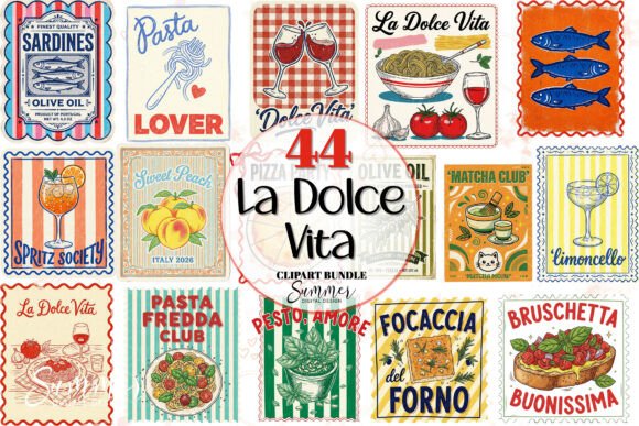 Download La Dolce Vita Italian Food Retro PNG - Retro png Collection