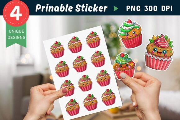 Download Christmas Stickers, Cupcake Stickers - Premium Resources