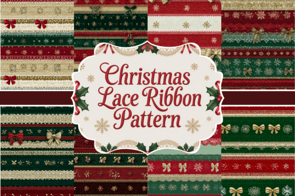 Download Christmas Lace Ribbon Pattern - Premium Resources