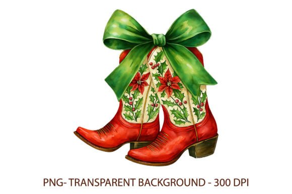 Download Coquette Cowgirl Christmas Boot PNG - Premium Resources
